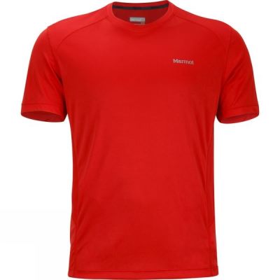Playeras Marmot Windridge Manga Corta Hombre - Rojas - Chile PCS742018